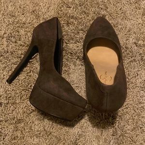 Brown high heels